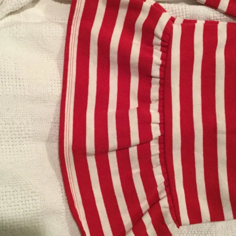 Christmas 12-18 Red white dress bow front wornonce